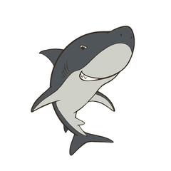 Fototapeta premium ニヤッと笑うクールなサメのキャラクターイラスト