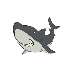 ニヤッと笑うクールなサメのキャラクターイラスト