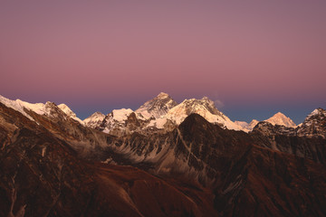 Last light on Everest - obrazy, fototapety, plakaty