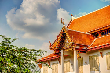 Obraz premium The Marble Temple Wat Benchamabopit Dusitvanaram in Bangkok, Thailand