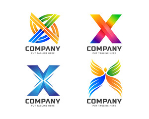 Fototapeta premium letter initial x logo collection 