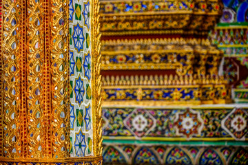 Architectural details of the Grand Palace in Bangkok, Thailand