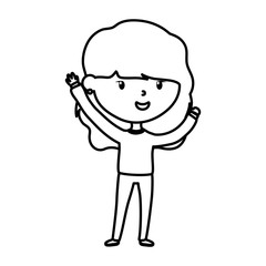 cute young woman standing cartoon character