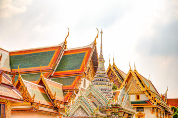 Architectural details of the Grand Palace in Bangkok, Thailand