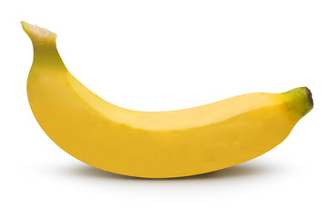 Ripe banana isolated on white with clipping path.