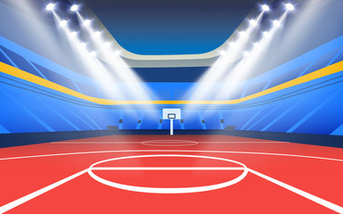spotlights in the basketball stadium	