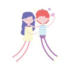 happy valentines day, cute couple in love hearts romantic