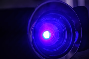 Closeup view of modern digital video projector