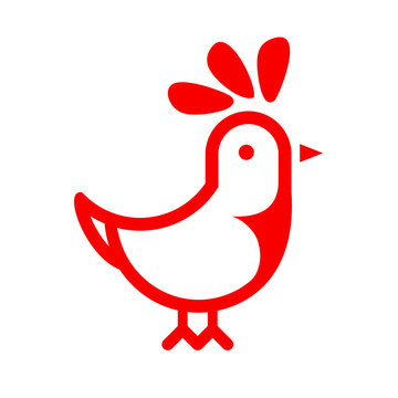 Illustration of a talking chicken for possible restaurant icons or logos
