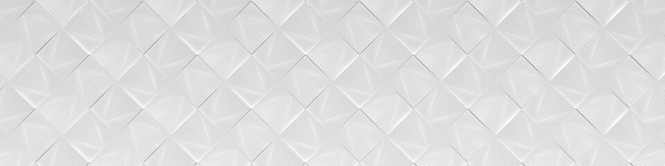 Fototapeta premium Wide White Tiled Background (Website Head) (3D Illustration)