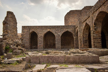 Fototapeta premium Old Ancient Antique Historical Ruined Architecture of Fort Walls