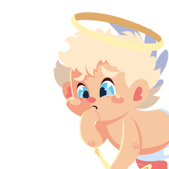 cupid angel on white background , card valentines day