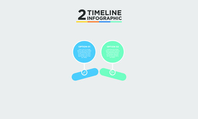 2 step timeline infographic element. Business concept with two options and number, steps or processes. data visualization. Vector illustration.