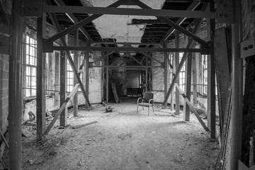 Fototapeta na wymiar Abandoned State Hospital Insane Asylum