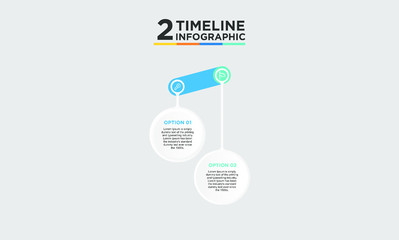 2 step timeline infographic element. Business concept with two options and number, steps or processes. data visualization. Vector illustration.