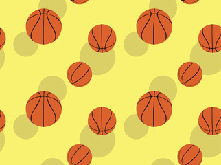Basketball Ball Vector Seamless Background Wallpaper-01