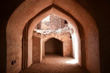 Old Ancient Antique Historical Ruined Architecture of Fort Walls