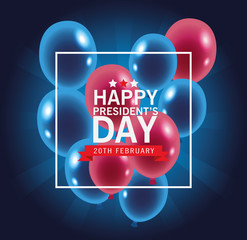 happy presidents day poster with balloons helium