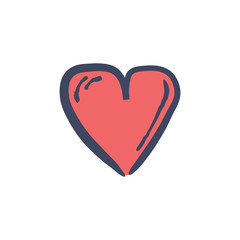 Heart doodle. Valentine's day symbol. Hand drawn love illustration.