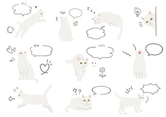 Cute cats with speech bubbles