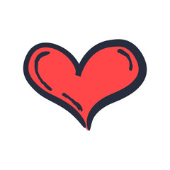 Heart doodle. Valentine's day symbol. Hand drawn love illustration.