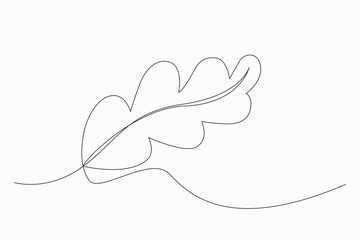 Naklejka na ściany i meble Leaf continuous one line art. Contour drawing. Minimalism art. Modern decor. vector illustration.