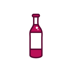 wine bottle liquor celebration drink beverage icon line and filled
