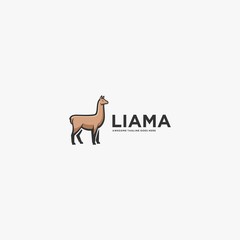 Vector Logo Illustration Alpacas Elegant Line Art Style