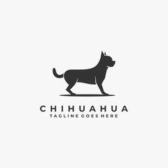 Obraz premium Vector Logo Illustration Chihuahua pose Silhouette