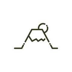 mountain peak sun nature line design