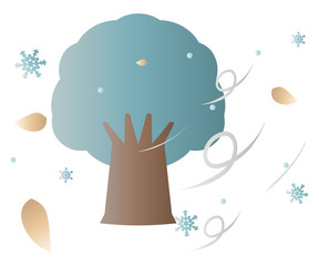 吹雪と木