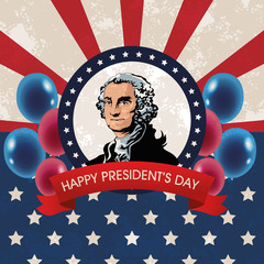 happy presidents day poster with george washington
