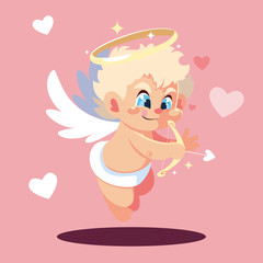 cupid angel aiming an arrow, valentines day