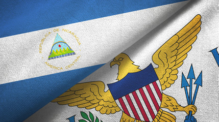 Nicaragua and Virgin Islands United States two flags textile cloth
