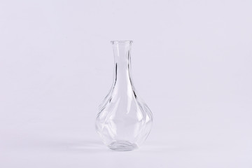 empty glass vase isolated on white