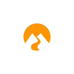 mountain logo design simple vector