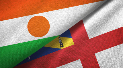 Niger and Herm two flags textile cloth, fabric texture