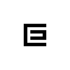 Letter EC initial logo design simple vector