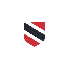 striped shield logo design vector