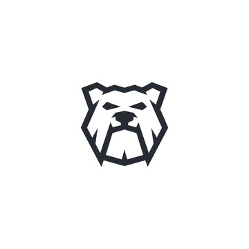 head bulldog logo design vector
