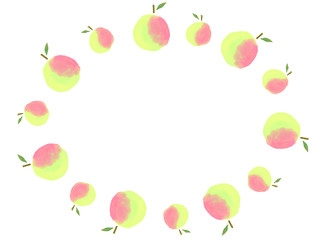 Fototapeta premium Peach made of pink and green watercolor smears