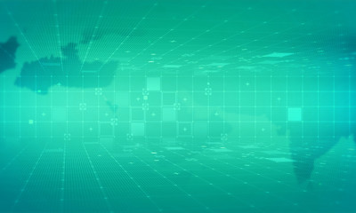 World map digital technology concept.Business networking background