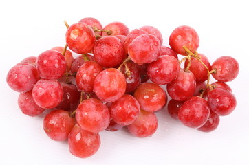 fresh red grape on white background