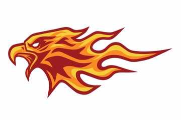  Eagle Head Burning Fire Flame Logo Vector Mascot Design © vectorfarmer