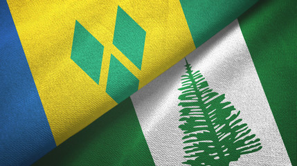 Saint Vincent and the Grenadines and Norfolk Island two flags