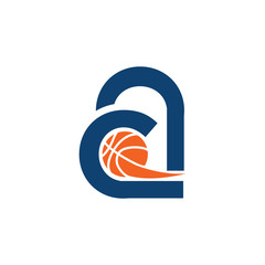 Basketball initial letter logo