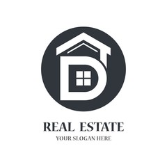 Real estate logo vector icon