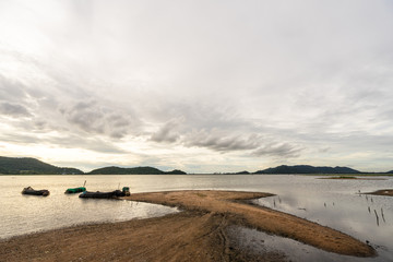 Landscape sunset at Bang phra reservoir ,sriracha chon buri,  thailand