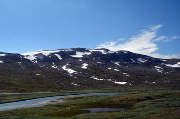 Railway travel in Norway.Views in the train. The Bergen - Oslo train. Norway