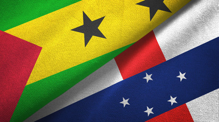 Sao Tome and Principe and Netherlands Antilles two flags textile cloth